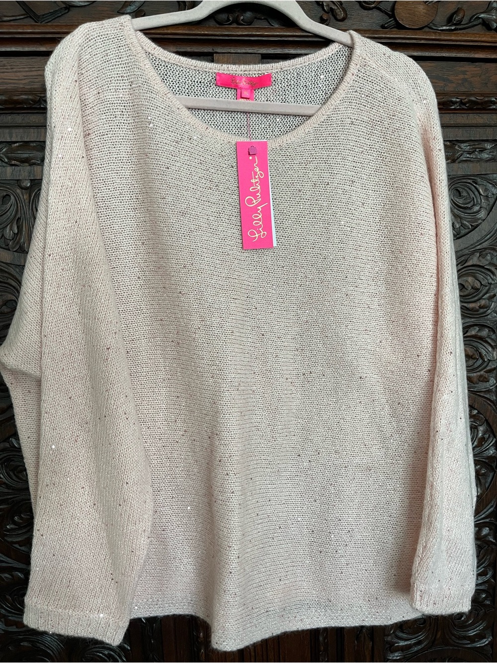 Lilly Pulitzer pale pink Soleen Sweater XL
